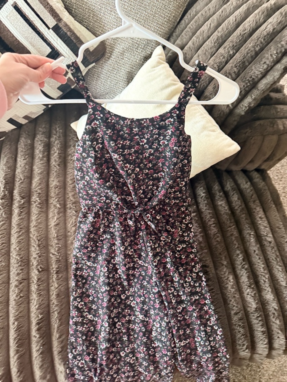 Girls Black Floral One-Piece Bodysuit